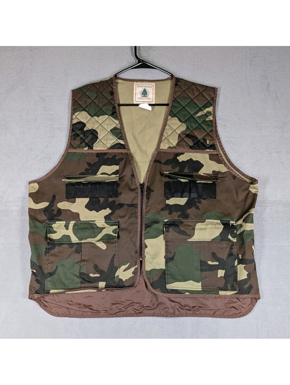 Northwest Territory Mens XL Camo Hunting Vest Utility Game Bag Shooting Outdoor